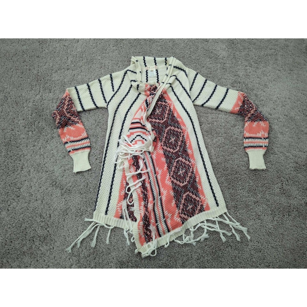 Altar'd State Cardigan Sweater Womens XS Striped Geo‎ Open Front Southwestern